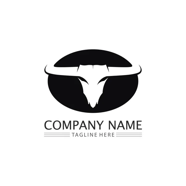 Bull Corne Logo Symbole Modèle Vectoriel Icônes App — Image vectorielle