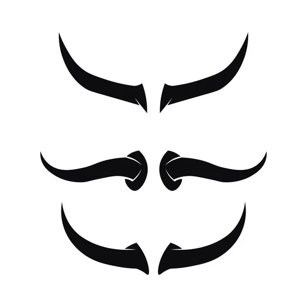 Abstrakt Sköld Tjur Logotyp Horn Märken Logotyp Ikon — Stock vektor