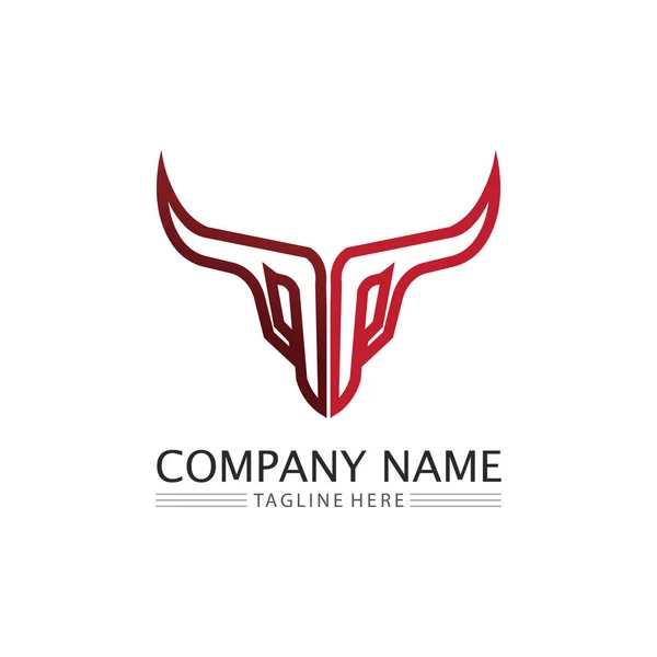 Abstrakcyjne Logo Byka Tarczy Ikona Logo Rogów — Wektor stockowy