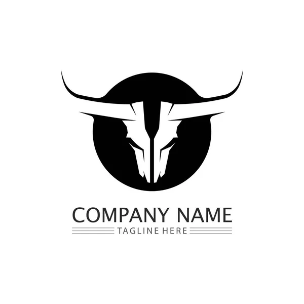 Logotipo Touro Escudo Abstrato Ícone Logotipo Emblemas Chifre — Vetor de Stock