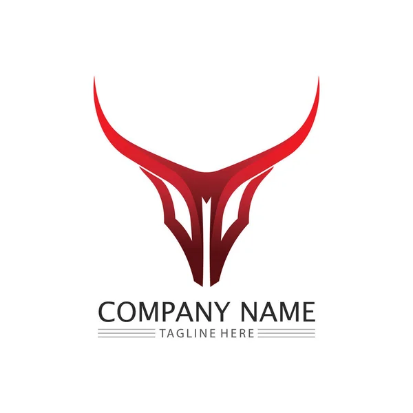 Logotipo Touro Escudo Abstrato Ícone Logotipo Emblemas Chifre — Vetor de Stock