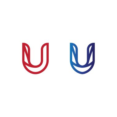 İlk harf U logo işi ve dizayn simgesi vektörü