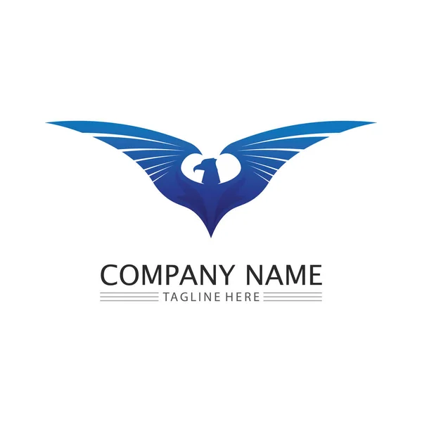 Falcon Eagle Bird Logo Template Vetor Ícone — Vetor de Stock