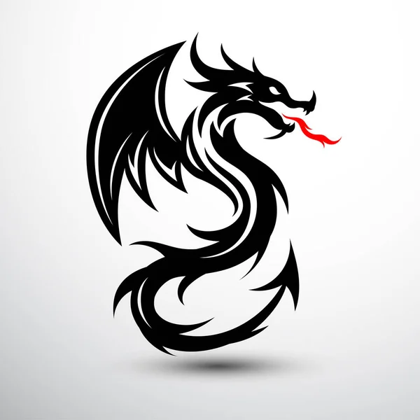 Chinese Dragon Symbool Oneindig Ontwerp Vorm Vector Illustratie — Stockvector