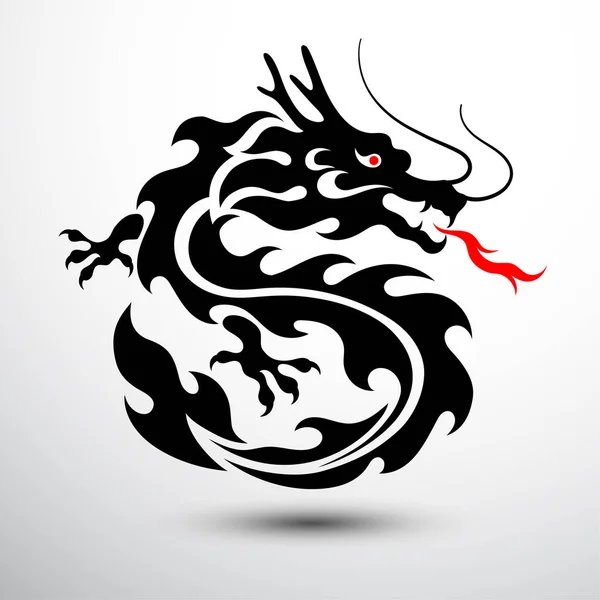 Chinese Dragon Symbool Vector Illustratie — Stockvector