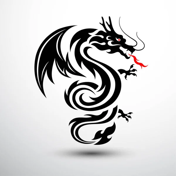 中国の龍のシンボル ベクターイラスト — ストックベクタ