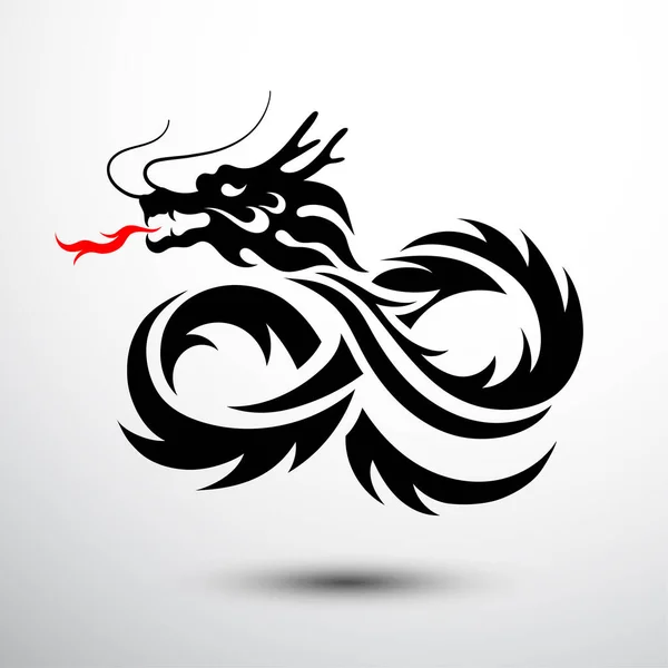 Símbolo Dragão Chinês Ilustração Vetorial —  Vetores de Stock