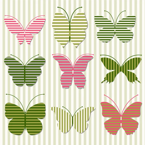 Striped butterfly — Stock Vector