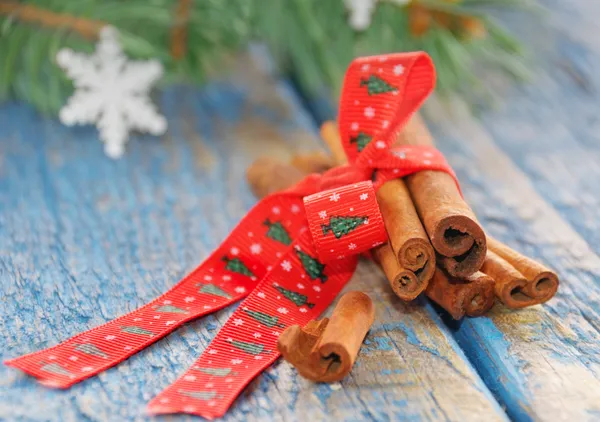 Christmas backgroung with cinnamon — Stock Photo, Image