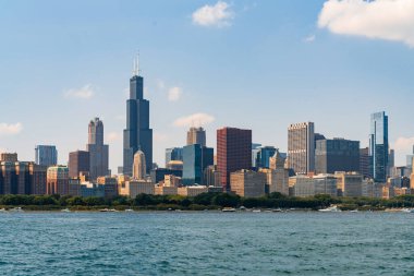 Chicago 'nun gökdelenleri, Michigan Gölü üzerindeki gökdelenler, Chicago, Illinois, ABD