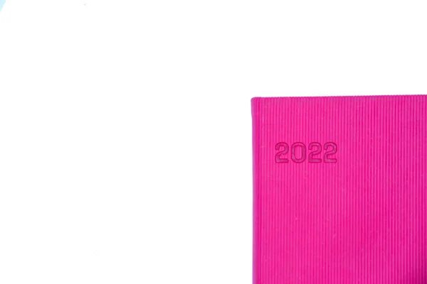 Rózsaszín menetrend 2022. Újévi koncepció. Fénymásolási tér — Stock Fotó