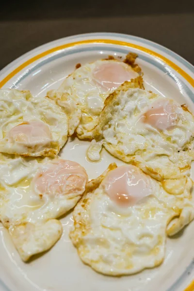 plate of fried eggs Cholesterol food. High quality photo
