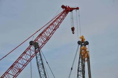 Columbus OH 09 Ocak 2022 İnşaat Alanı Toprak Taşıma ekipmanlarıyla.