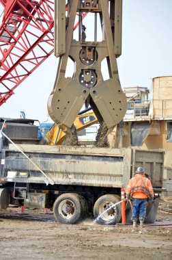 Columbus OH 09 Ocak 2022 İnşaat Alanı Toprak Taşıma ekipmanlarıyla.