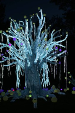 Cleveland, Ohio 4 Ağustos 2019: Asya Fener Festivali Cleveland Metroparks Hayvanat Bahçesinde sergileniyor.