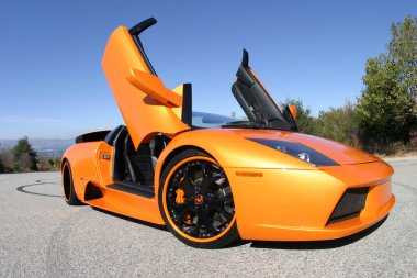 Los Angeles, CA / USA - 18 Eylül 2007: Kapısı kapalı bir Lamborghini Gallardo.