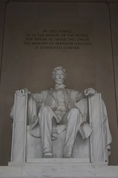 Washington Usa März 2019 Abraham Lincoln Monumentale Statue Lincoln Memorial — Stockfoto