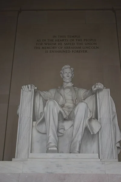 Washington Usa März 2019 Abraham Lincoln Monumentale Statue Lincoln Memorial — Stockfoto