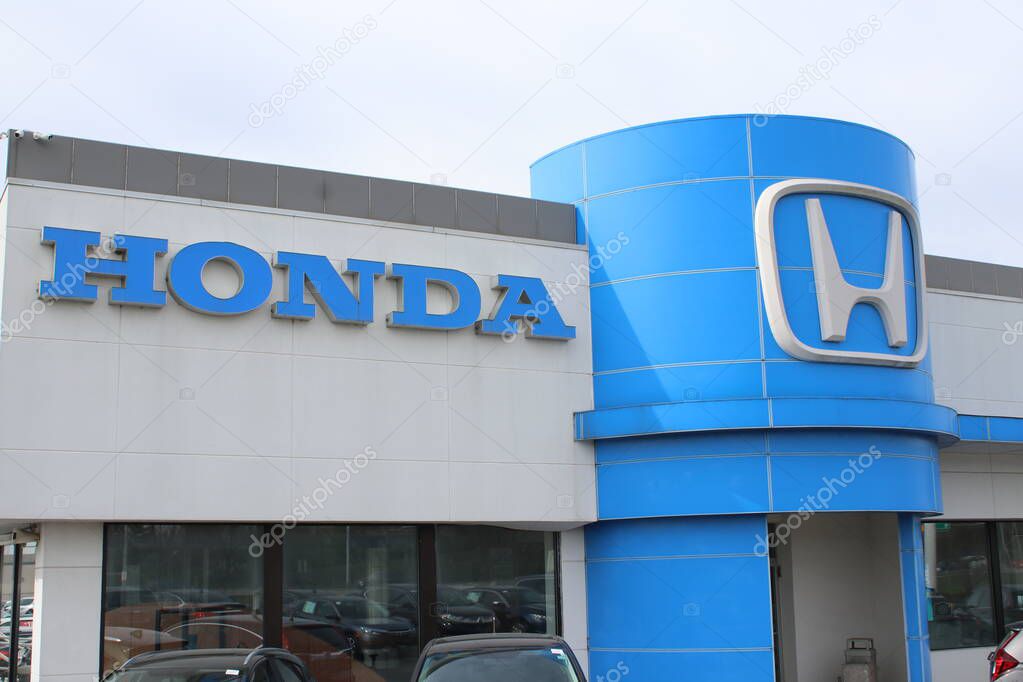 Columbus, OH/USA April10,2019:Honda Motor Co. Logo and Sign. Honda Manufactures among the Most Reliable Cars in the World