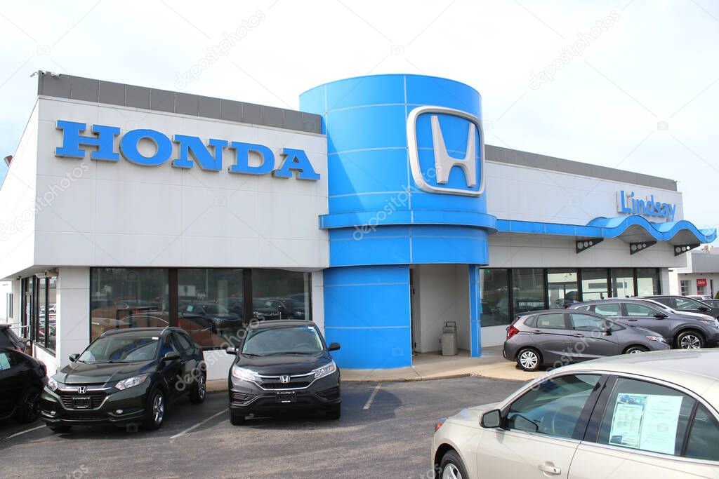 Columbus, OH/USA April10,2019:Honda Motor Co. Logo and Sign. Honda Manufactures among the Most Reliable Cars in the World