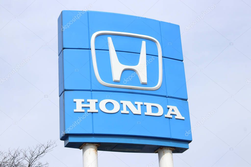 Columbus, OH/USA April10,2019:Honda Motor Co. Logo and Sign. Honda Manufactures among the Most Reliable Cars in the World