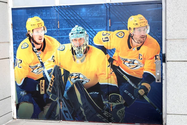 Nashville, Tenn, 15 Şubat 2020 Bridgestone Arena, Nashville şehir merkezinde 1996 yılında tamamlanmış ve Ulusal Hokey Ligi 'nin Nashville Predators takımının evidir.