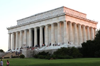 Washington, DC / ABD 8 Mart 2019: Lincoln Memorial 'daki Abraham Lincoln anıtı.