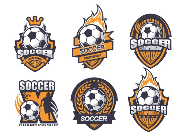 Illustration of soccer logo set