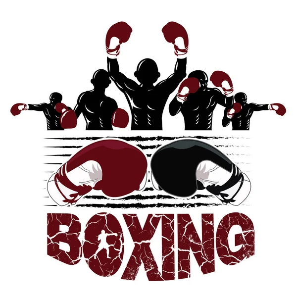 Ilustración Del Concepto Cinco Ganadores Para Logotipo Del Boxeo — Archivo Imágenes Vectoriales