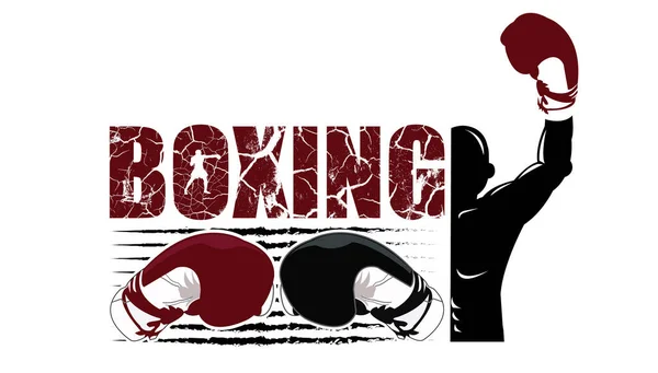 Illustration Fighter Concept Boxing Logo — Stock Vector