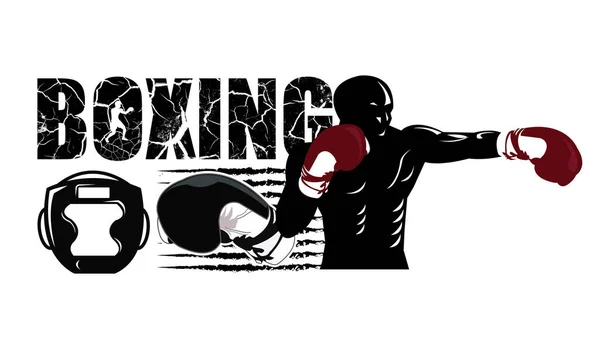 Ilustração Conceito Knock Out Para Logotipo Boxe — Vetor de Stock