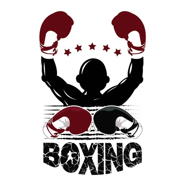 Ilustración Del Concepto Ganador Del Logo Boxeo — Archivo Imágenes Vectoriales