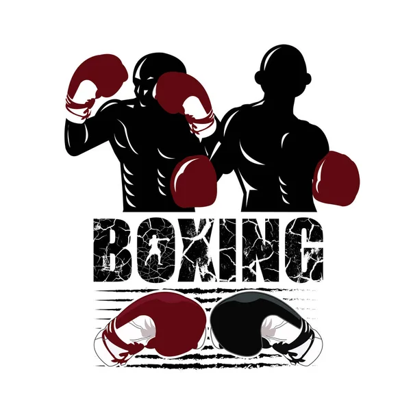 Ilustración Dos Conceptos Luchador Para Logotipo Boxeo — Vector de stock