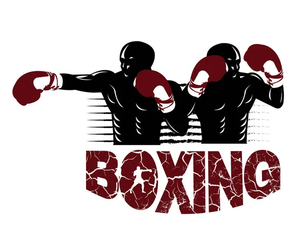 Illustration Two Winner Concept Boxing Logo — Stock Vector