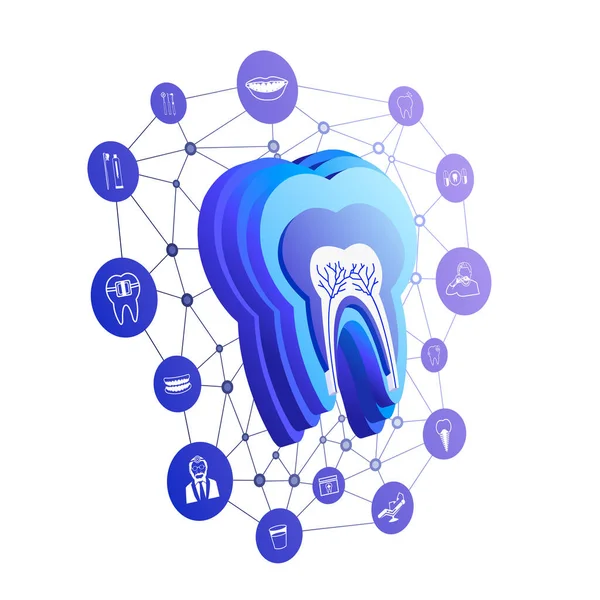 Illustration Tooth Icon Dental Icons White Background —  Vetores de Stock