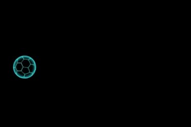 3D animation Soccer ball movement in black