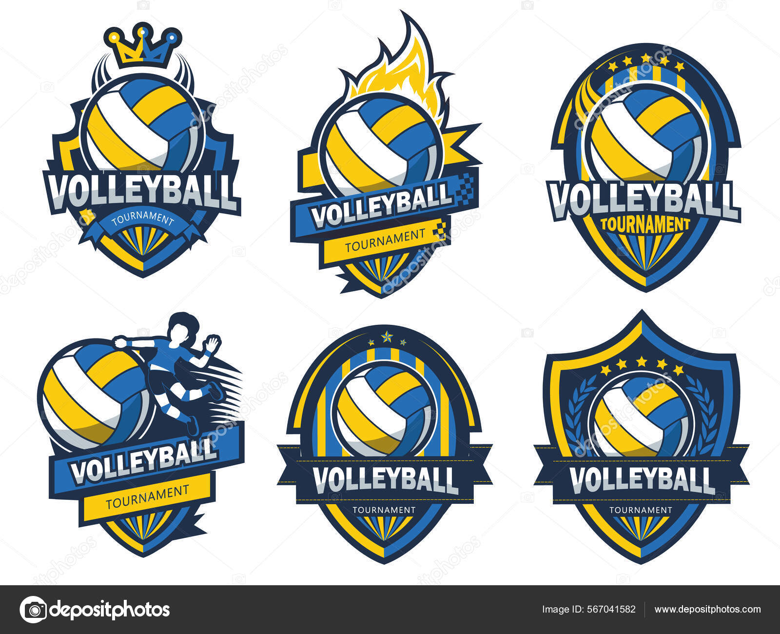Group Volleyball Logo Set Stock Vector by ©goya.s 567041582