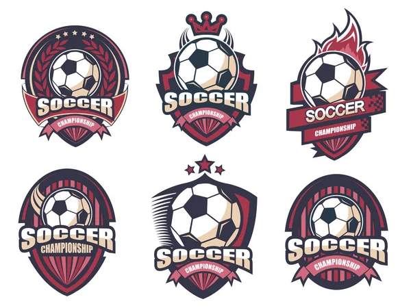 Ilustracja Nowoczesnego Zestawu Logo Piłki Nożnej — Wektor stockowy