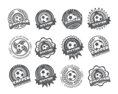 Futbol etiketi çizimi. Futbol hücum konsepti.