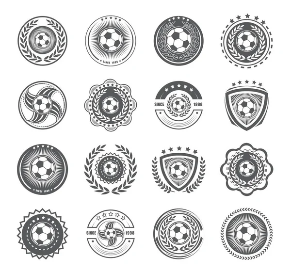 Collection Soccer Label Set Soccer Attack Concept — Archivo Imágenes Vectoriales