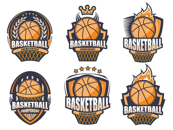 Illustratie Van Moderne Basketbal Logo Set — Stockvector