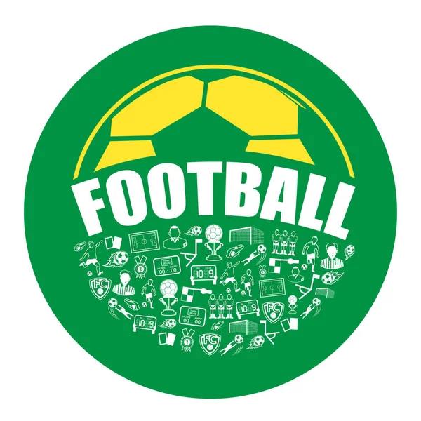 Ilustracja Ikon Piłki Nożnej Lub Zestaw Symboli — Wektor stockowy