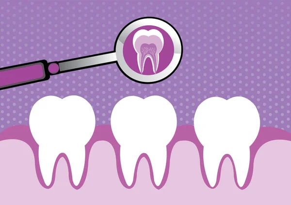 Ilustração Cor Moderna Tooth Dental Care Concept —  Vetores de Stock