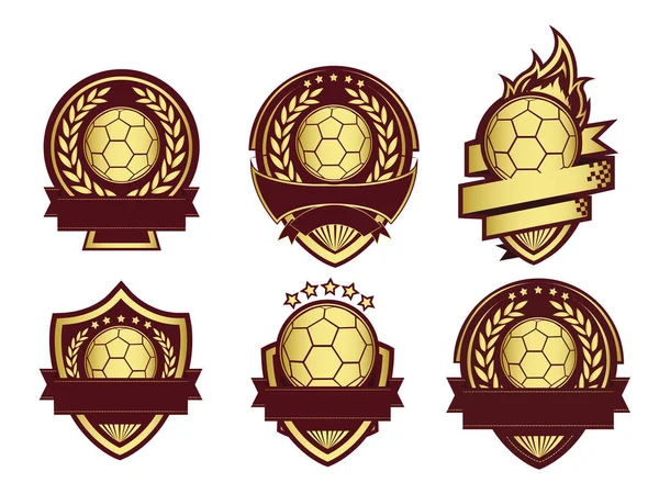 Group Golden Soccer Banner Template Set — Vector de stock