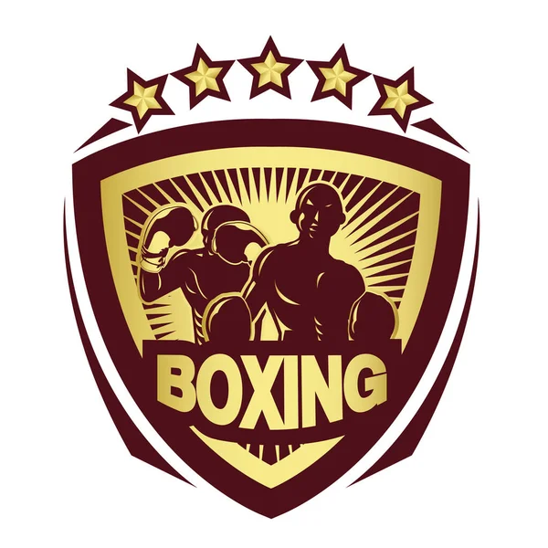 Ilustração Símbolo Boxe Dourado Conceito Dois Vencedores — Vetor de Stock