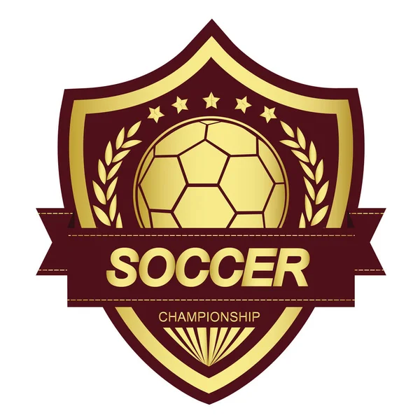 Illustration Golden Soccer Symbol Winner Concept — Wektor stockowy