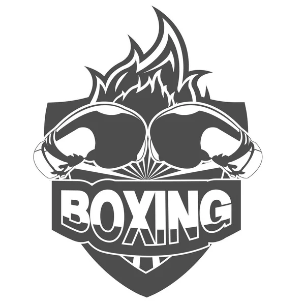 Black White Boxing Gloves Symbol — Image vectorielle