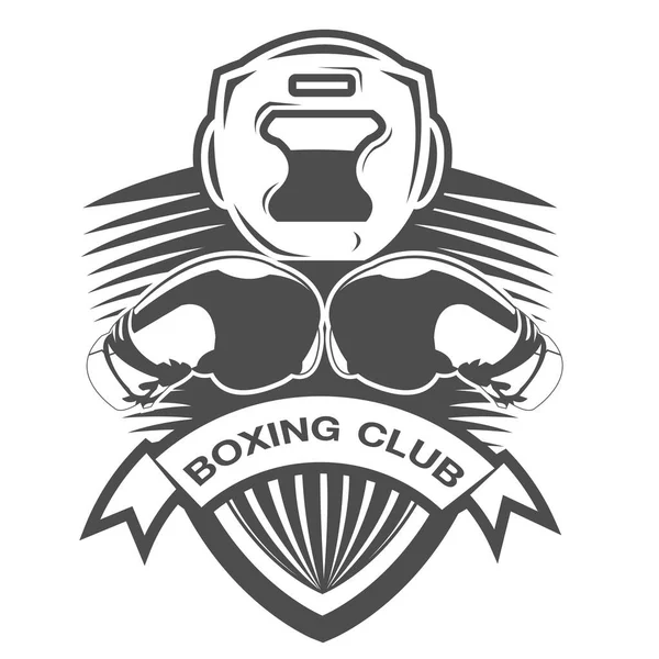 Black White Boxing Gloves Logo — Archivo Imágenes Vectoriales