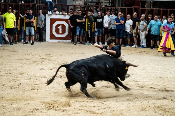 Night Bullfighting Capea Bullring Arganda Del Rey Madrid — Stock Photo, Image