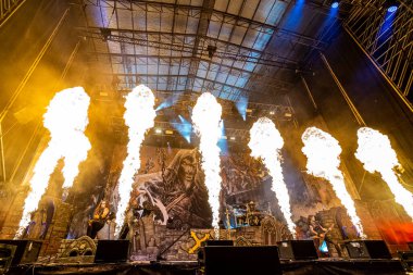 Alman müzik grubu Powerwolf 'un Power Metal konseri, Villena, Alicante' deki Rock Efsaneleri Festivali 'nin XV versiyonunda.